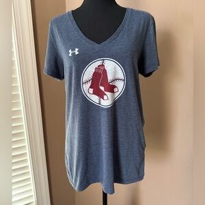 Under Armour Boston Red Socks Women’s Blue Graphic T-Shirt Size Medium